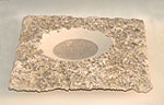 Plate with natural stone edge